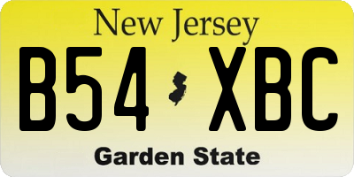 NJ license plate B54XBC