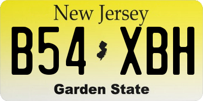 NJ license plate B54XBH