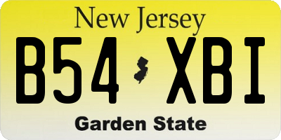 NJ license plate B54XBI