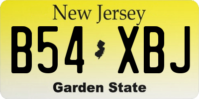 NJ license plate B54XBJ