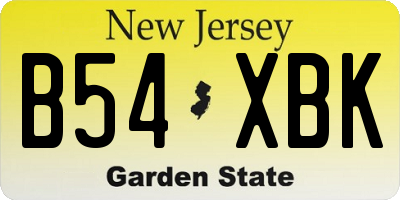 NJ license plate B54XBK