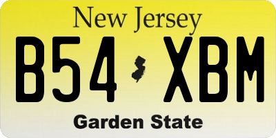 NJ license plate B54XBM