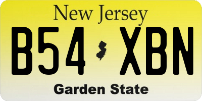 NJ license plate B54XBN