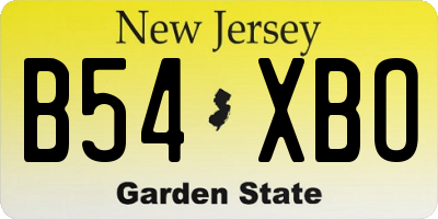 NJ license plate B54XBO
