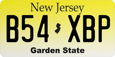 NJ license plate B54XBP