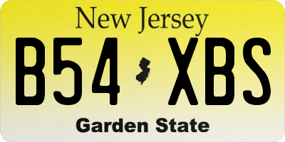NJ license plate B54XBS