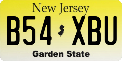 NJ license plate B54XBU