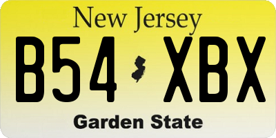 NJ license plate B54XBX