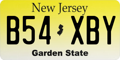 NJ license plate B54XBY