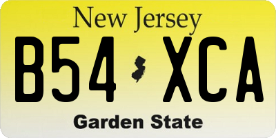 NJ license plate B54XCA