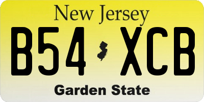 NJ license plate B54XCB