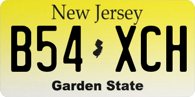 NJ license plate B54XCH