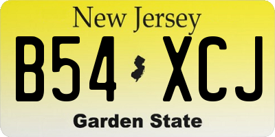 NJ license plate B54XCJ