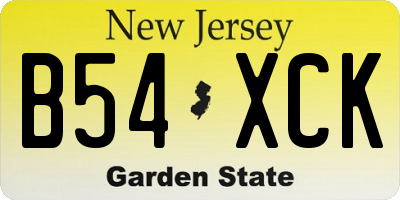 NJ license plate B54XCK