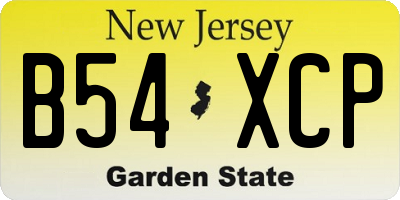 NJ license plate B54XCP