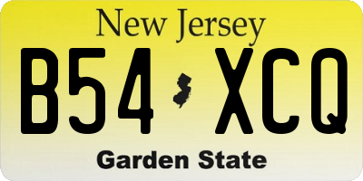 NJ license plate B54XCQ