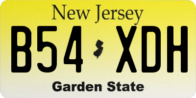 NJ license plate B54XDH