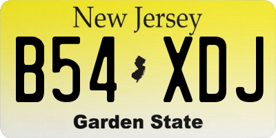 NJ license plate B54XDJ