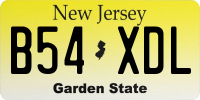 NJ license plate B54XDL
