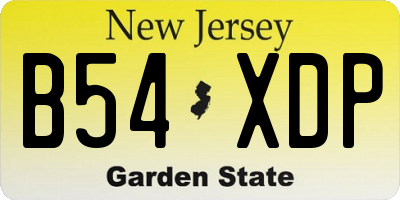 NJ license plate B54XDP