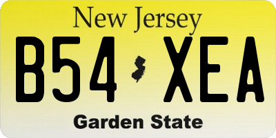 NJ license plate B54XEA