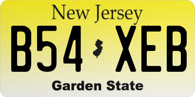 NJ license plate B54XEB