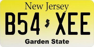 NJ license plate B54XEE