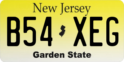 NJ license plate B54XEG