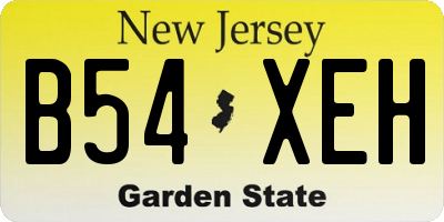 NJ license plate B54XEH