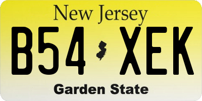 NJ license plate B54XEK