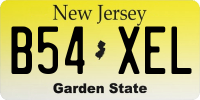 NJ license plate B54XEL