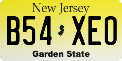 NJ license plate B54XEO