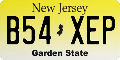 NJ license plate B54XEP