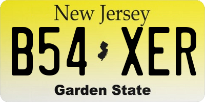 NJ license plate B54XER