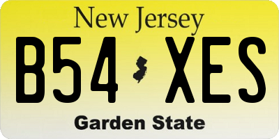 NJ license plate B54XES