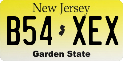 NJ license plate B54XEX