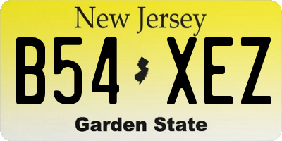 NJ license plate B54XEZ