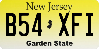 NJ license plate B54XFI