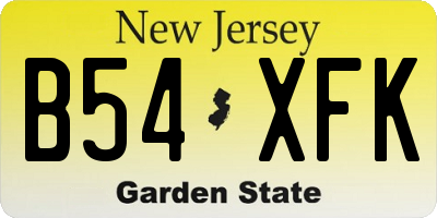 NJ license plate B54XFK