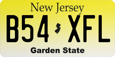 NJ license plate B54XFL