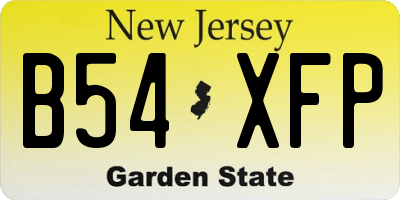 NJ license plate B54XFP