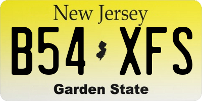 NJ license plate B54XFS