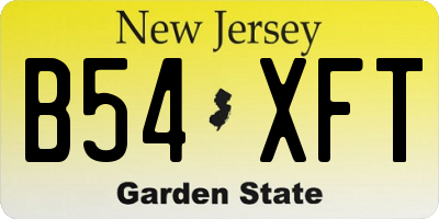 NJ license plate B54XFT