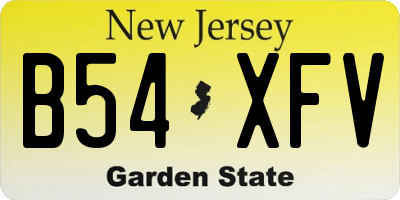 NJ license plate B54XFV