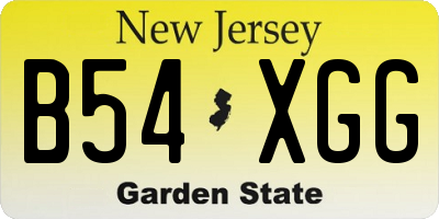 NJ license plate B54XGG