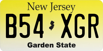 NJ license plate B54XGR