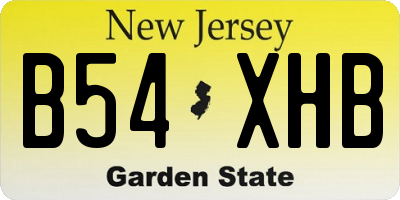 NJ license plate B54XHB