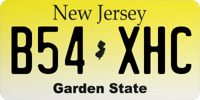 NJ license plate B54XHC