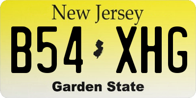 NJ license plate B54XHG