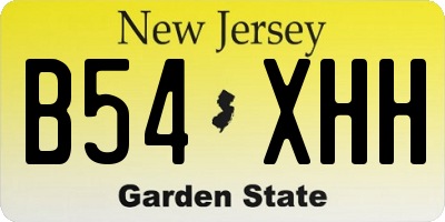 NJ license plate B54XHH